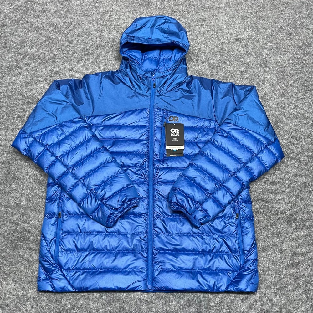 Outdoor Research Jacket Men 3XL Blue Helium Down Hoodie 800 Fill Puffer Gorpcore